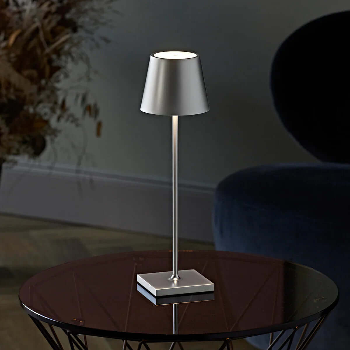 Dimmbare LED Tischleuchte, 38cm, Akku & Touch