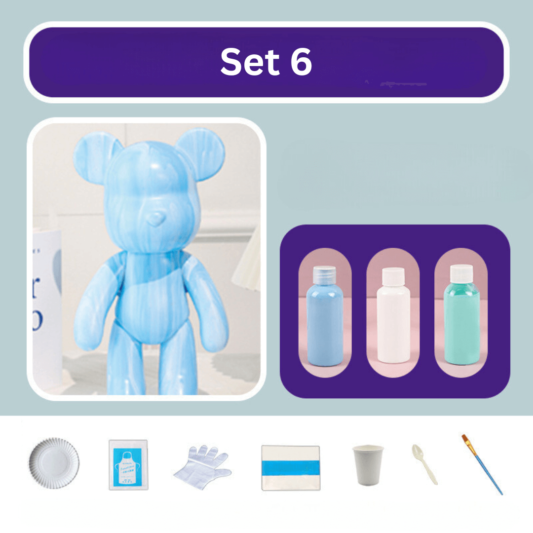 Ours décoratif peint à la main - décoration d'intérieur colorée