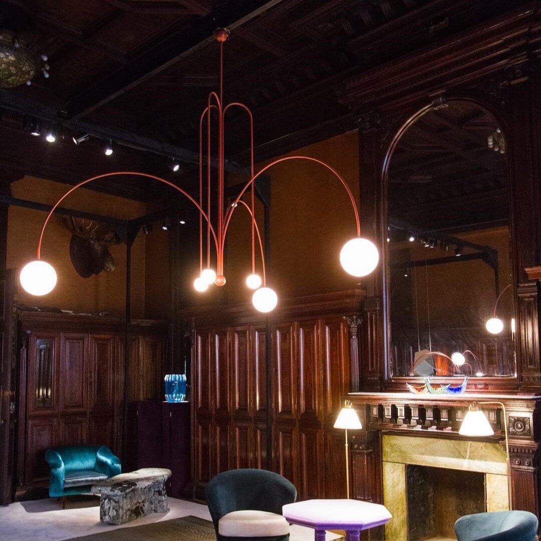 Suspension élégante en verre et métal