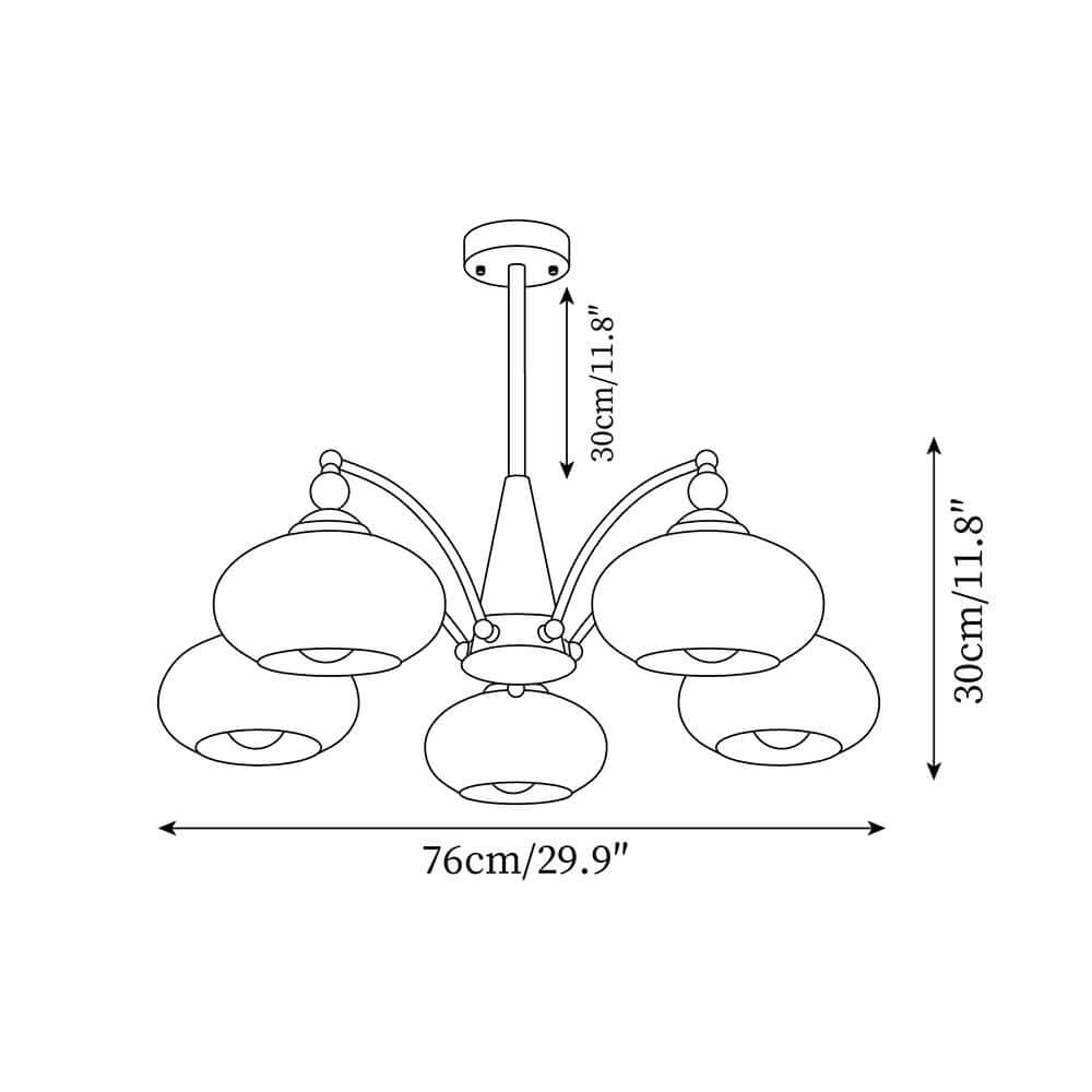 Lustre rétro en bois et laiton