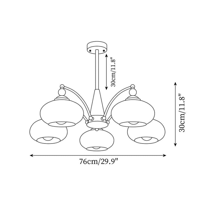 Lustre rétro en bois et laiton