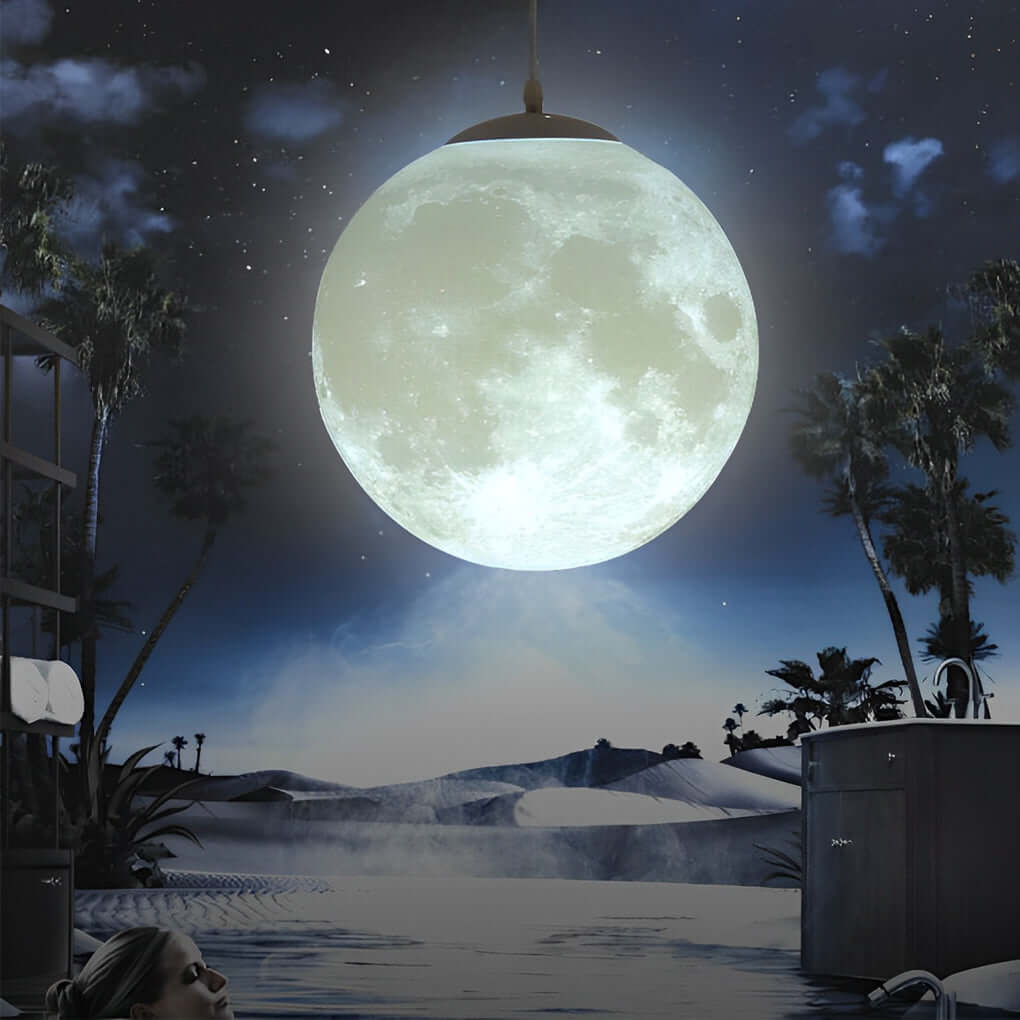 3D Mond Pendelleuchte - dimmbar