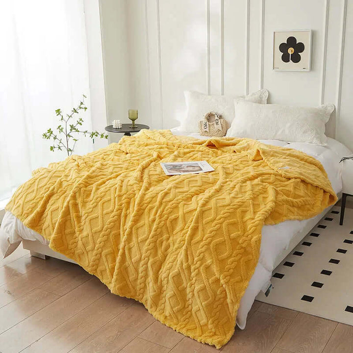 Couverture douillette - double face, aspect laine, douce