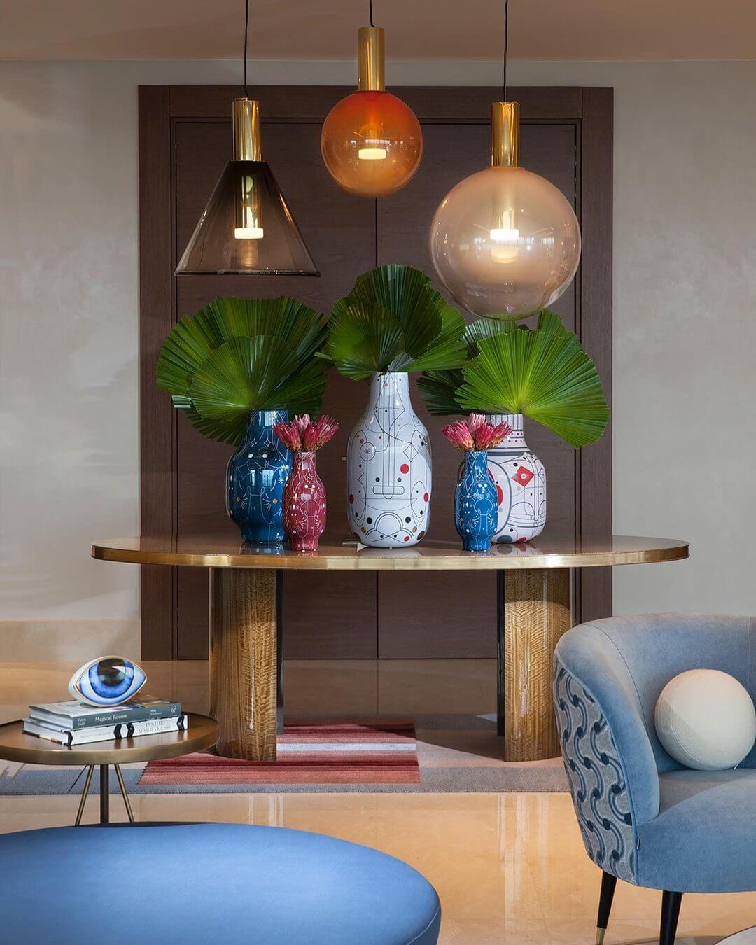 Suspension élégante en verre et métal