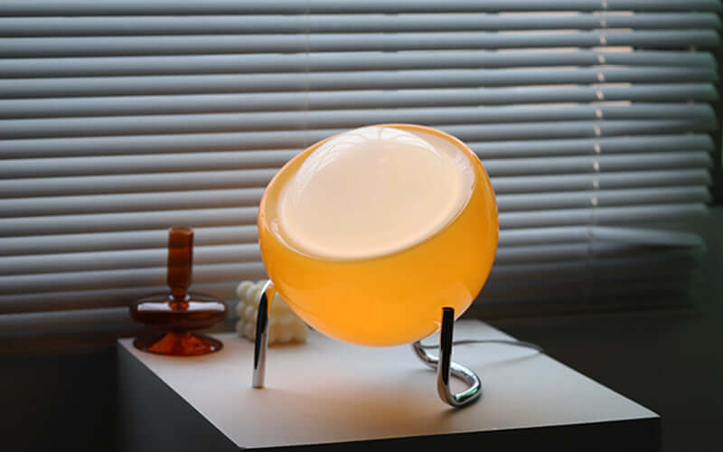 Lampe de table rétro en verre - éclairage d'ambiance