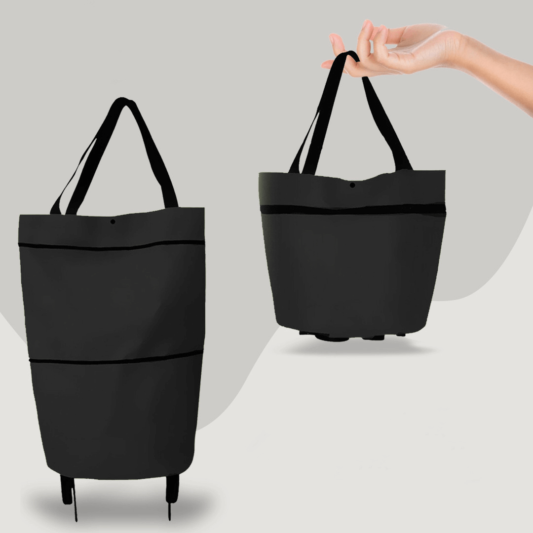 2-in-1 Einkaufstasche mit Rollen, 30 kg Tragkraft