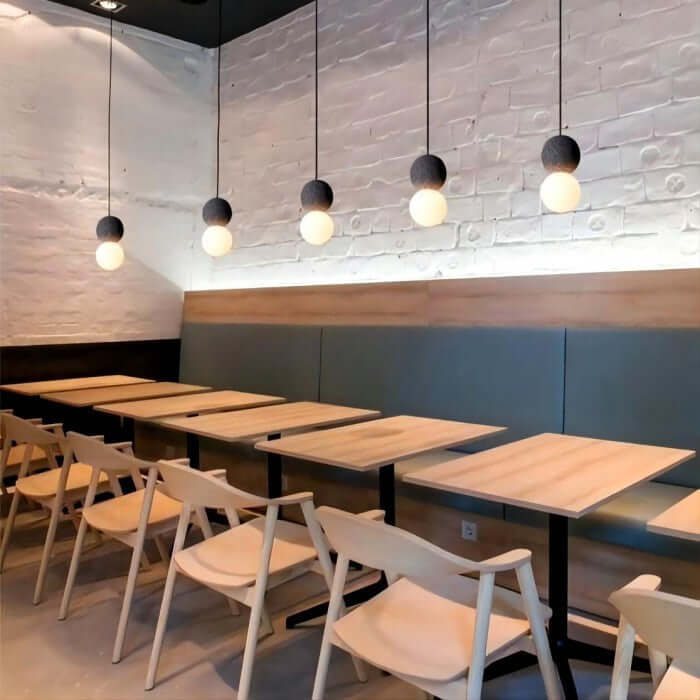 Lampe suspendue design en ciment et verre