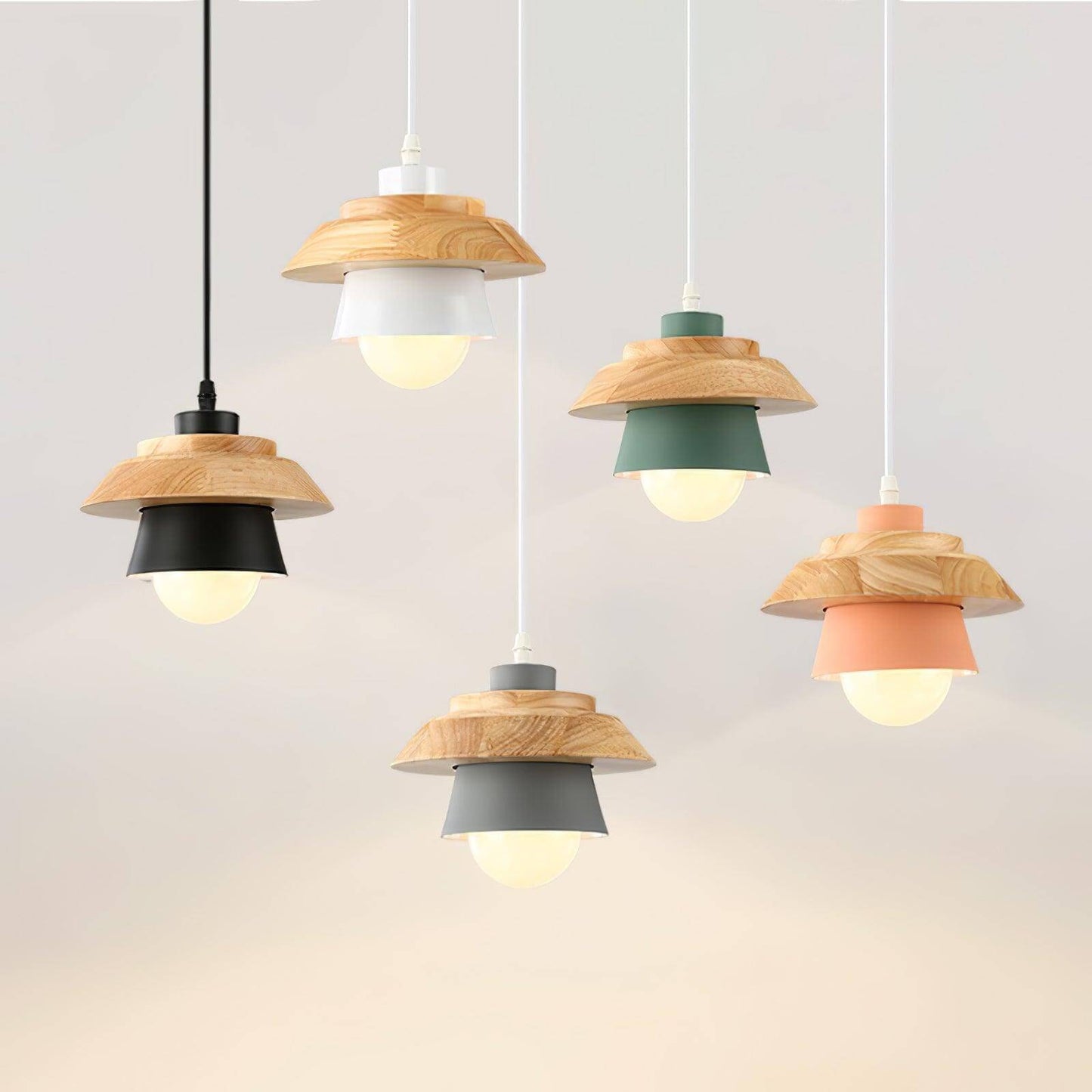 Hängeleuchte Holz Stein Design Pendelleuchte