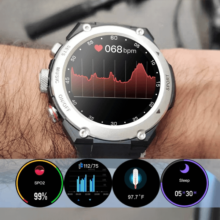 Montre connectée avec écouteurs - tracker d'activité et moniteur de santé