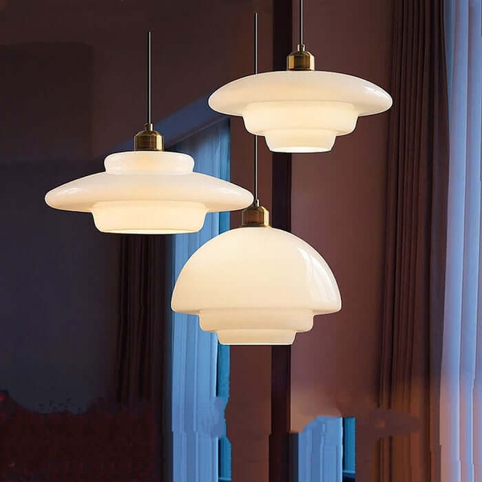 Lampe à suspension élégante en verre blanc