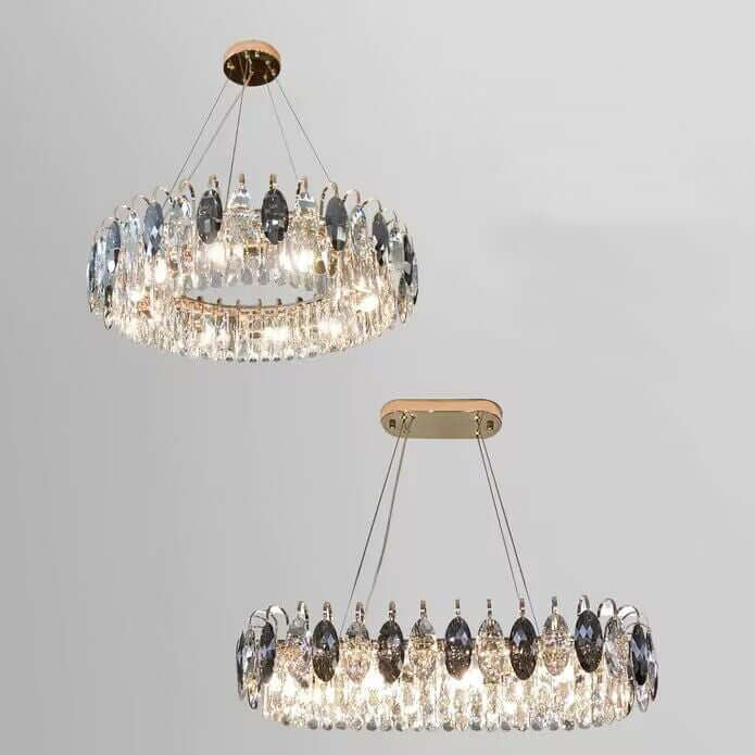 Lustre luxueux en cristal K9, à intensité variable
