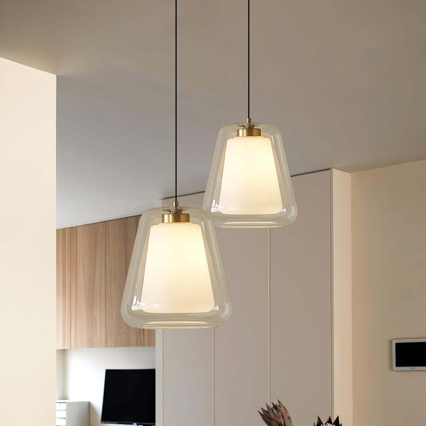 Moderne Glas-Pendelleuchte