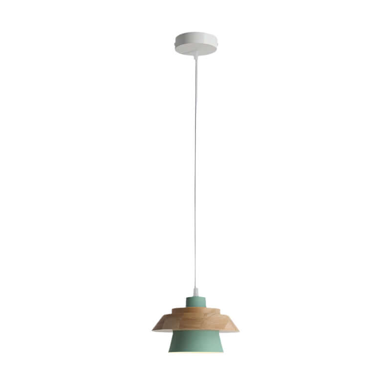 Lampe suspendue design en bois et pierre