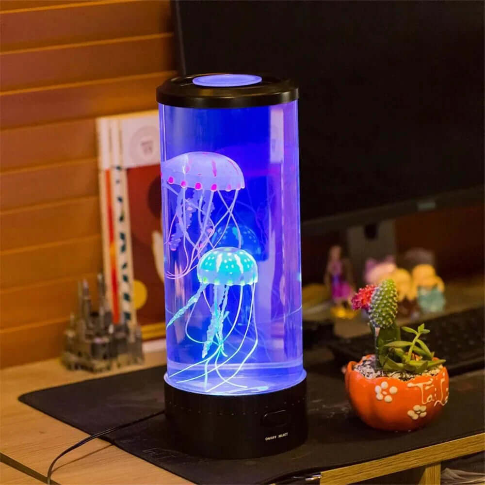 Lampe à lave LED méduse - Lumière d'ambiance