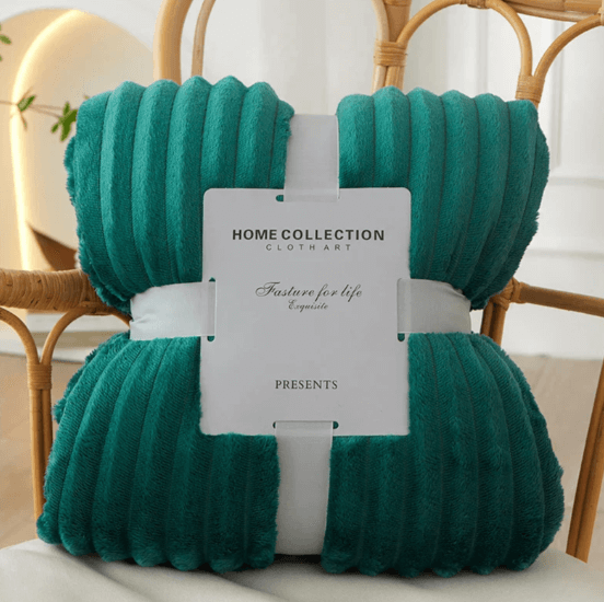 Couverture polaire douillette à larges rayures