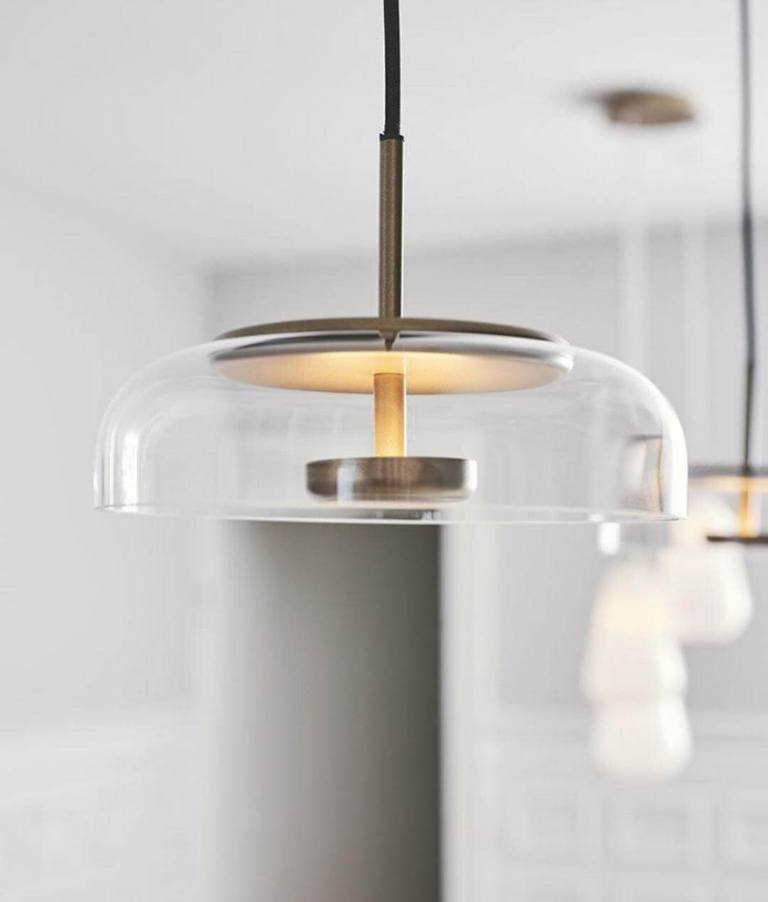 Moderne Pendelleuchte - Messing & Glas