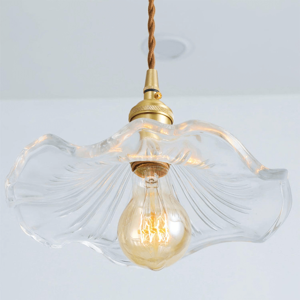 Suspension fleur en verre LED