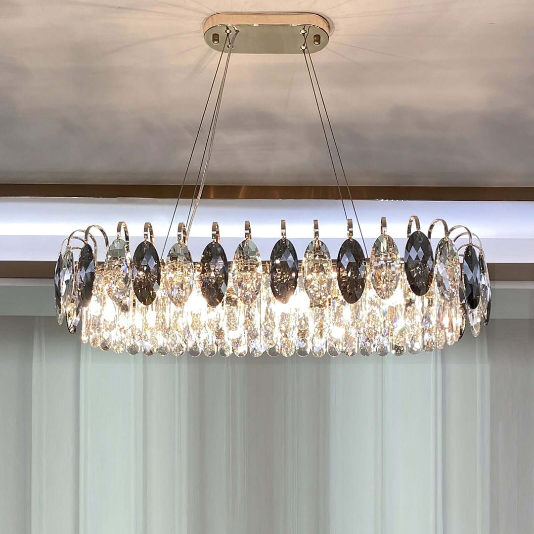 Lustre luxueux en cristal K9, à intensité variable