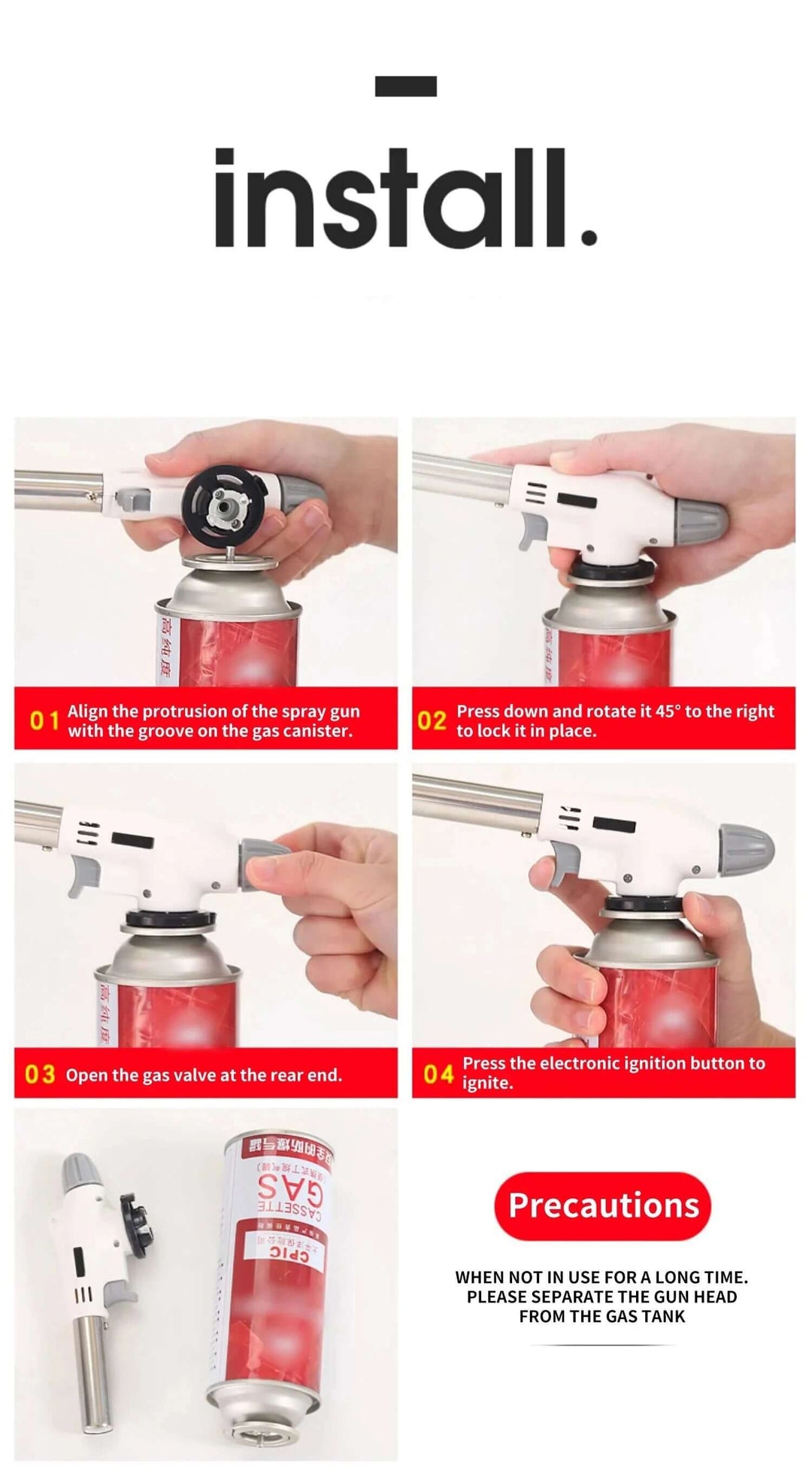 Tragbarer Gasbrenner mit Hochtemperaturflamme