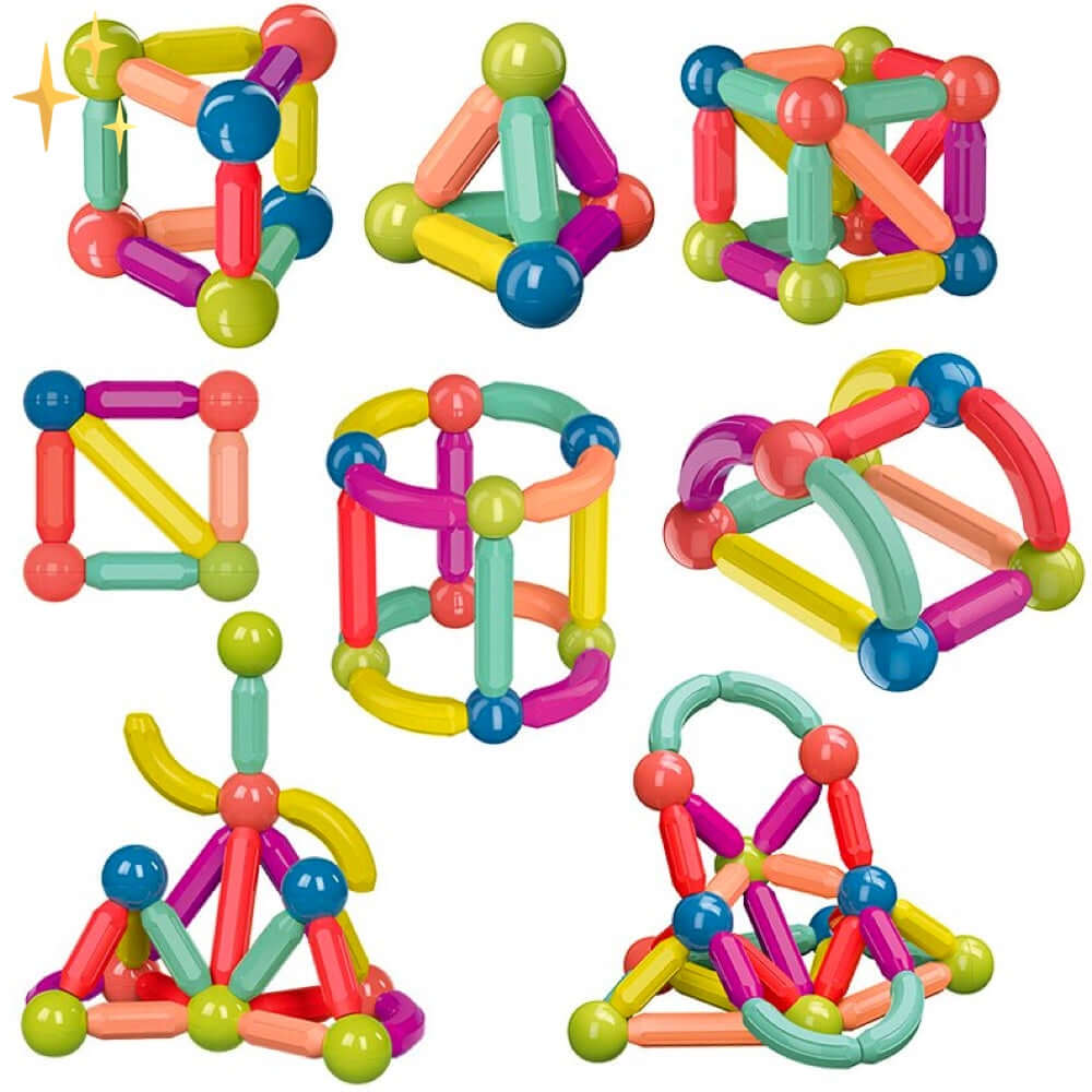 64 Magnetische Bausteine Set für Kreatives Bauen