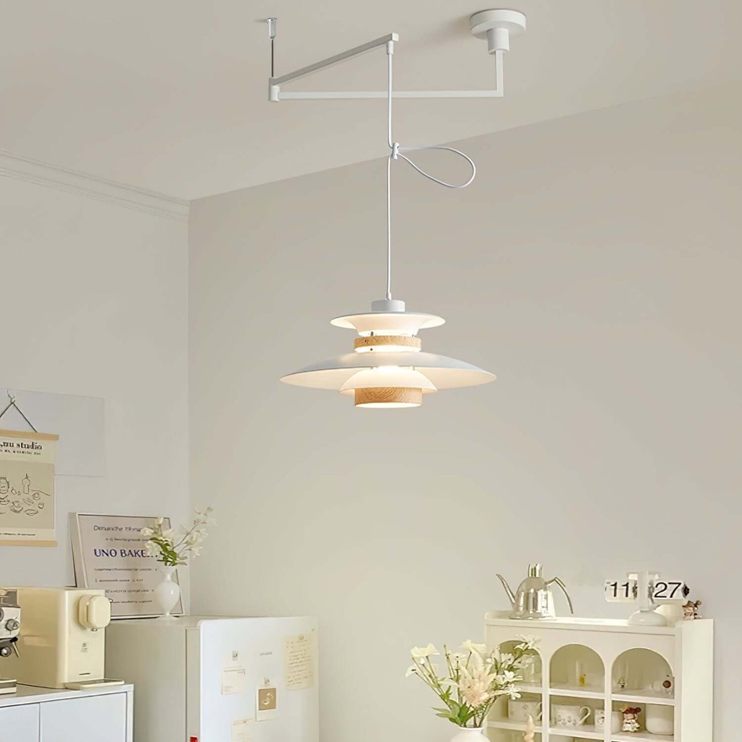 4-Schirm Pendelleuchte - Schwenkarm Design