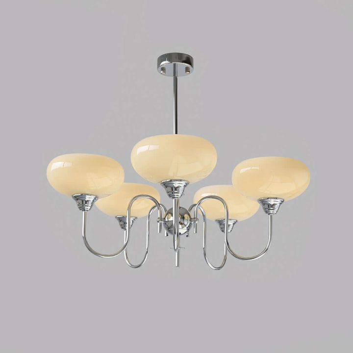 Lustre en verre kaki couleur crème