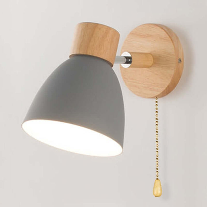 Lampe suspendue scandinave en bois avec interrupteur