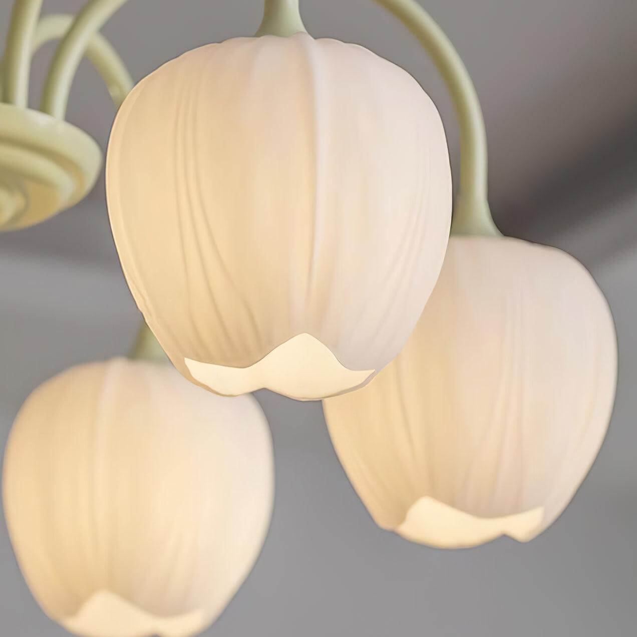 Tulpen-Matcha-Kronleuchter - 5-8 Leuchten