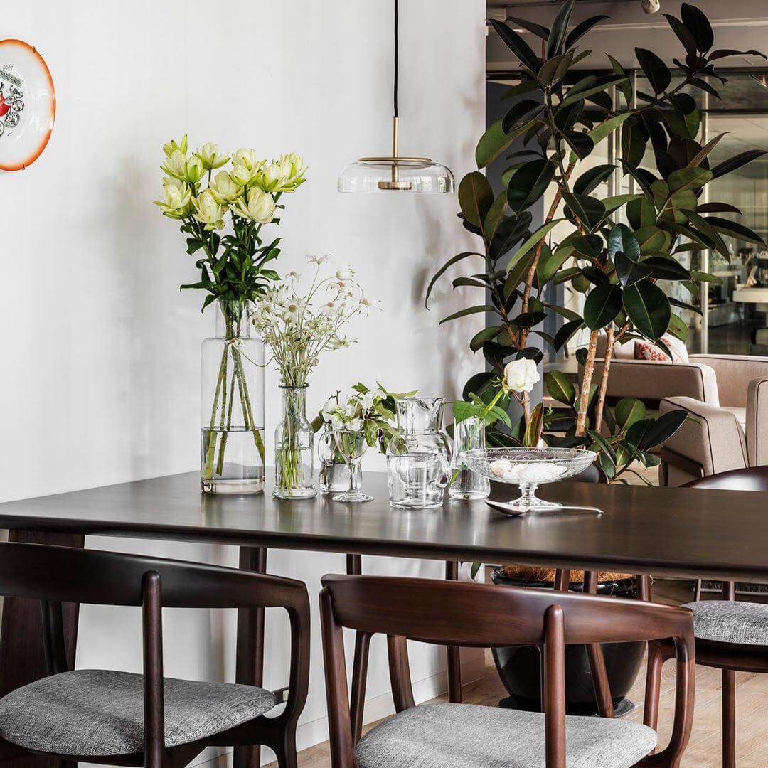 Suspension moderne - laiton et verre