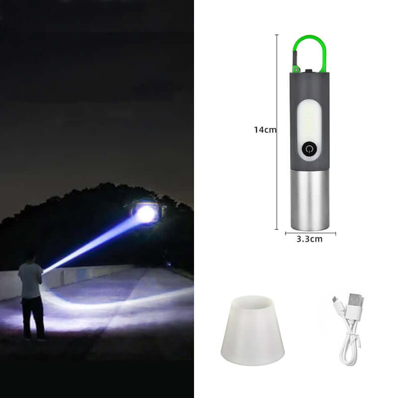 Lampe de poche LED rechargeable, zoomable