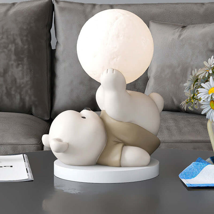 Veilleuse LED en forme d'ours en peluche et de lune