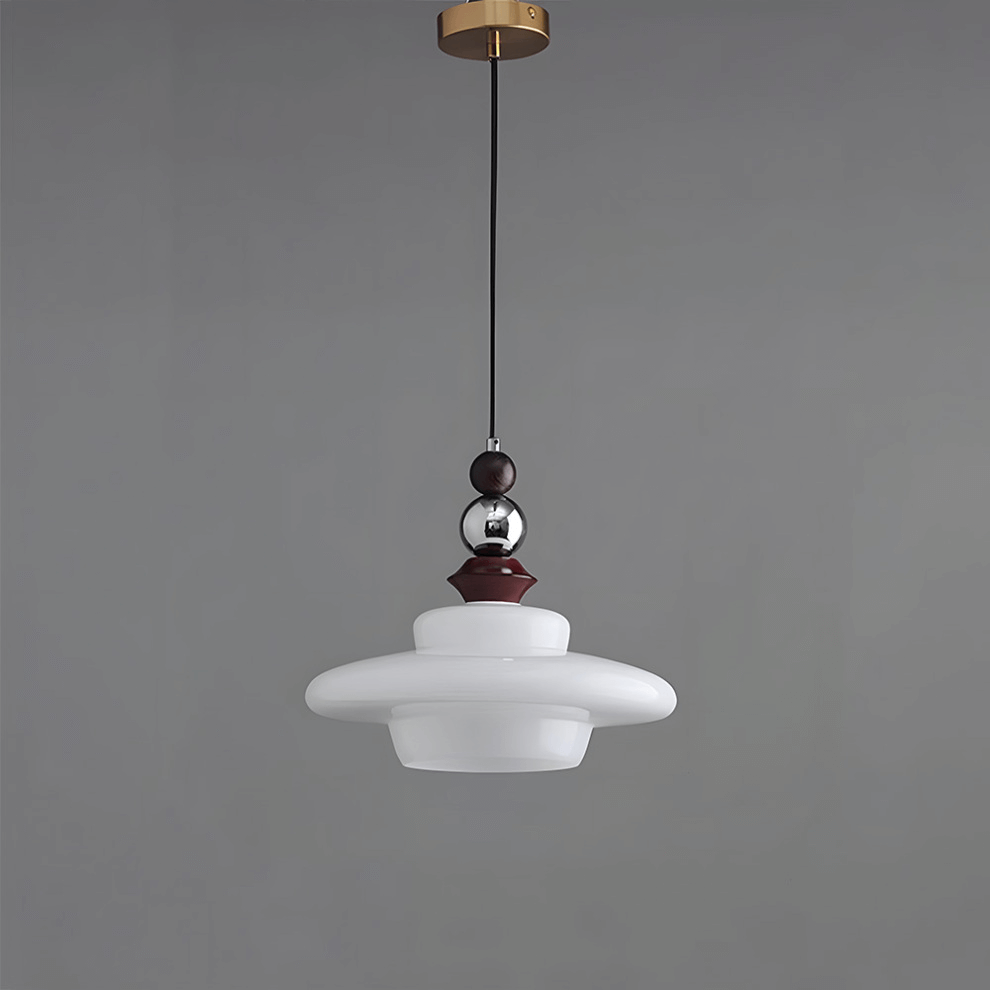 Elegante Beige Glas Hängeleuchte