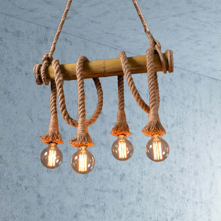 Suspension réglable en bambou - design corde