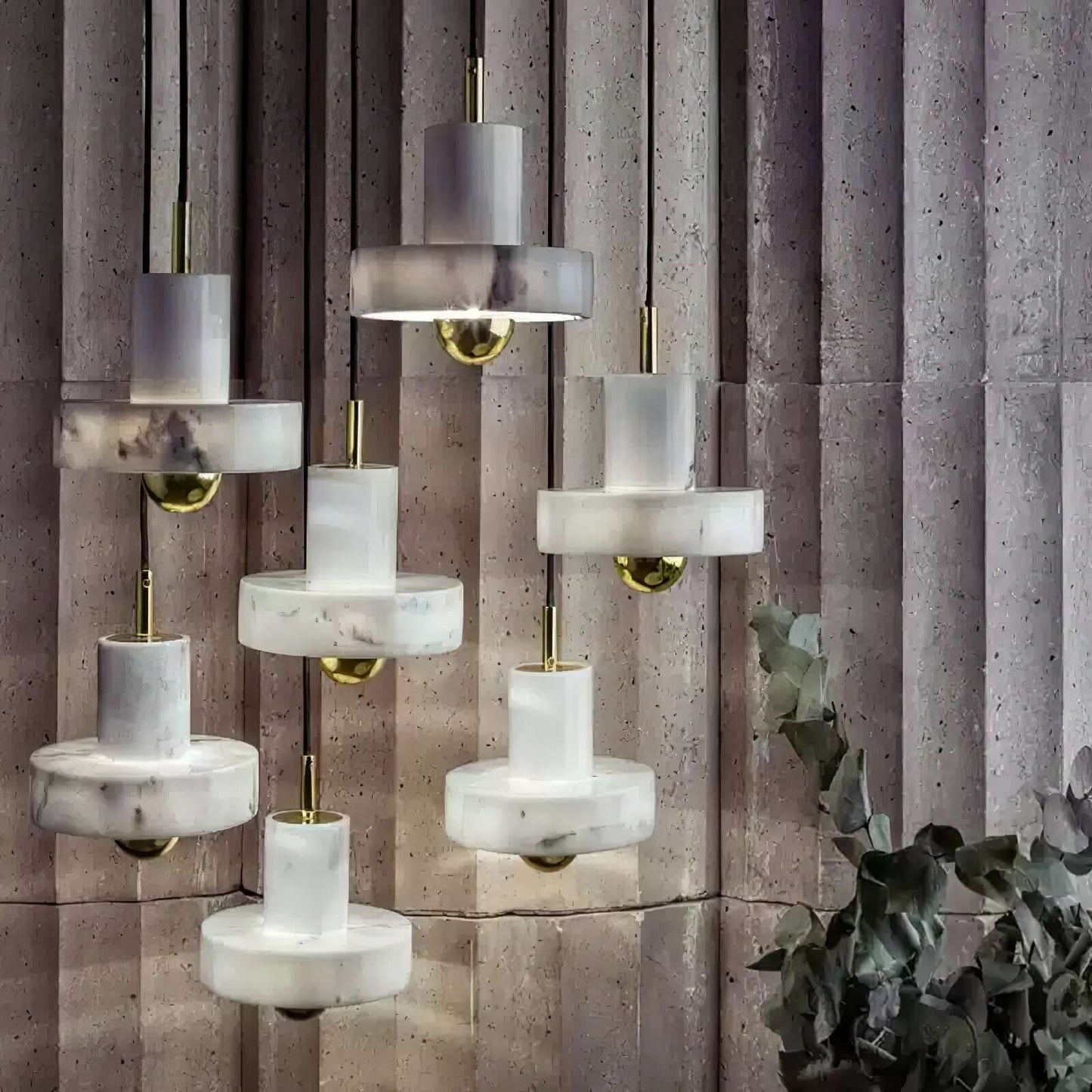 Marmor Hängeleuchte mit integrierter LED