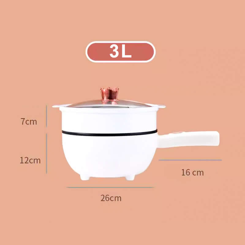 Poêle électrique avec cuiseur vapeur 3L