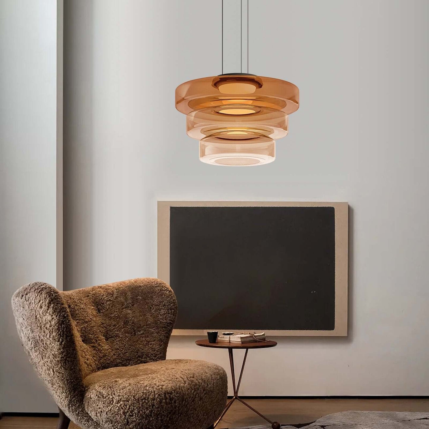 Elegante Bauhaus Glas-Hängeleuchte