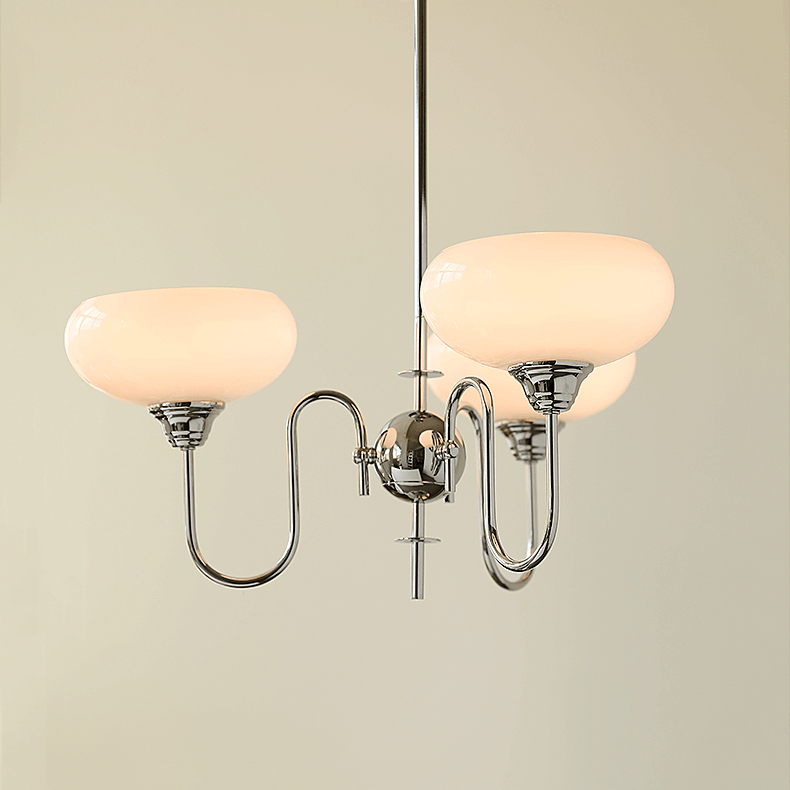 Cremefarbener Kaki Glas-Kronleuchter