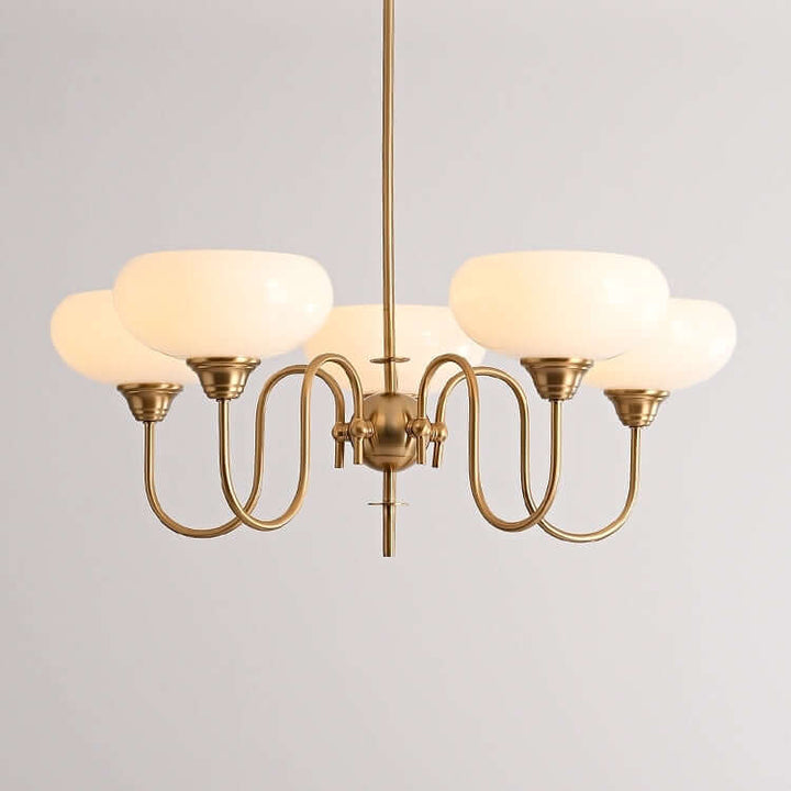 Lustre en verre kaki couleur crème