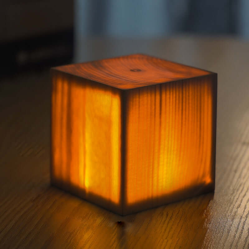 LED Tischlampe Holzoptik Akku & Touch