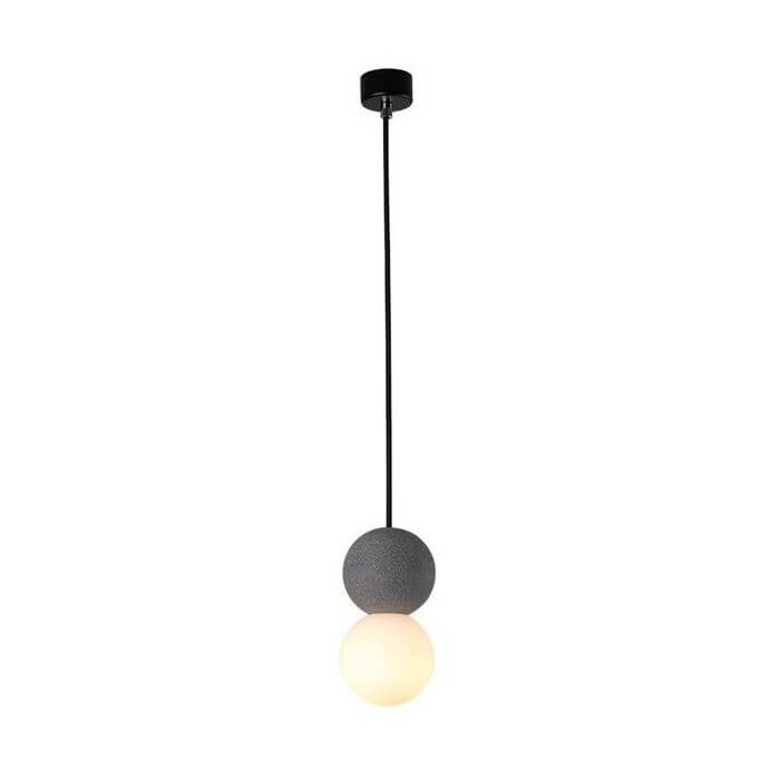 Lampe suspendue design en ciment et verre