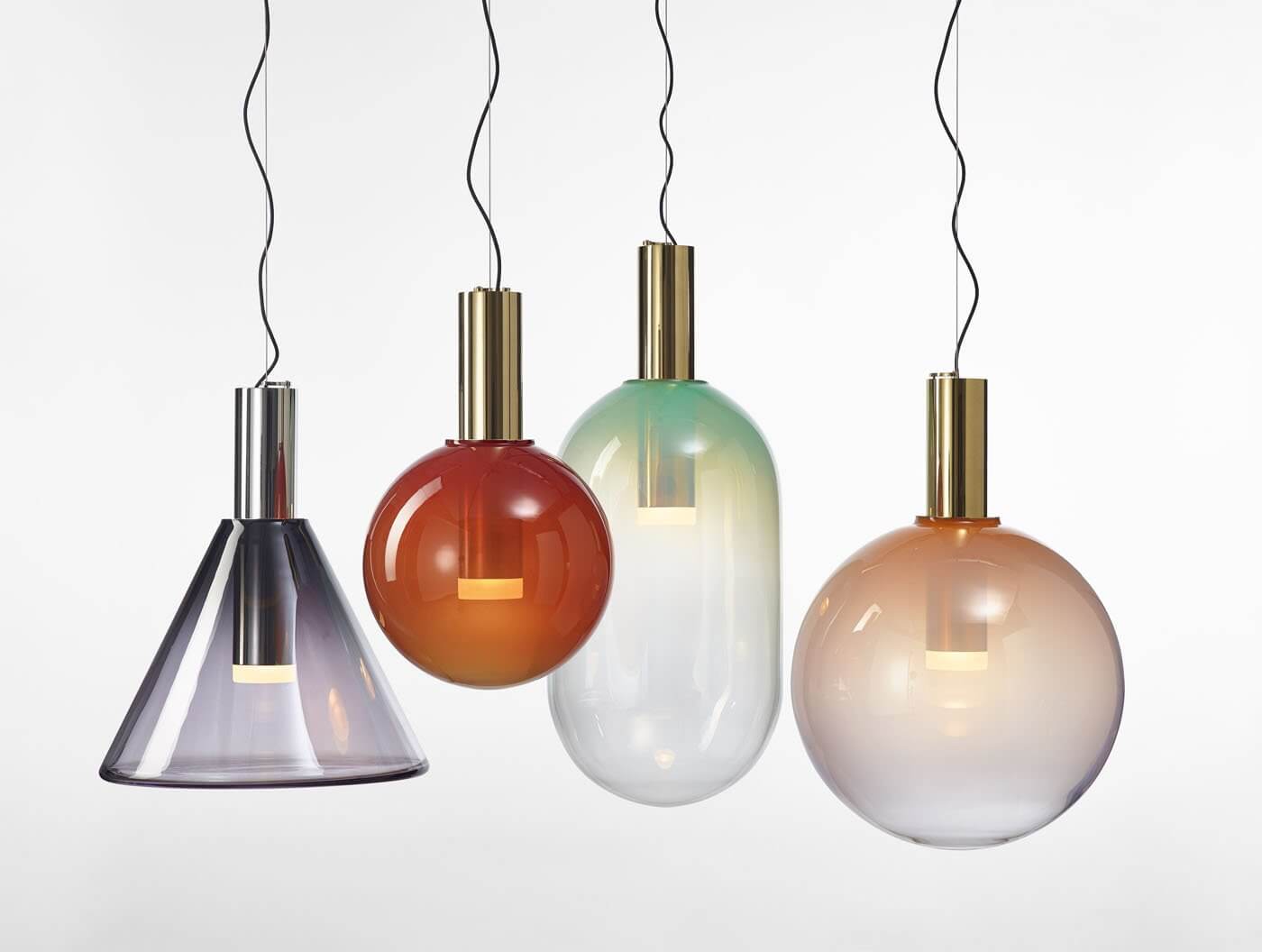 Elegante Pendelleuchte Glas & Metall