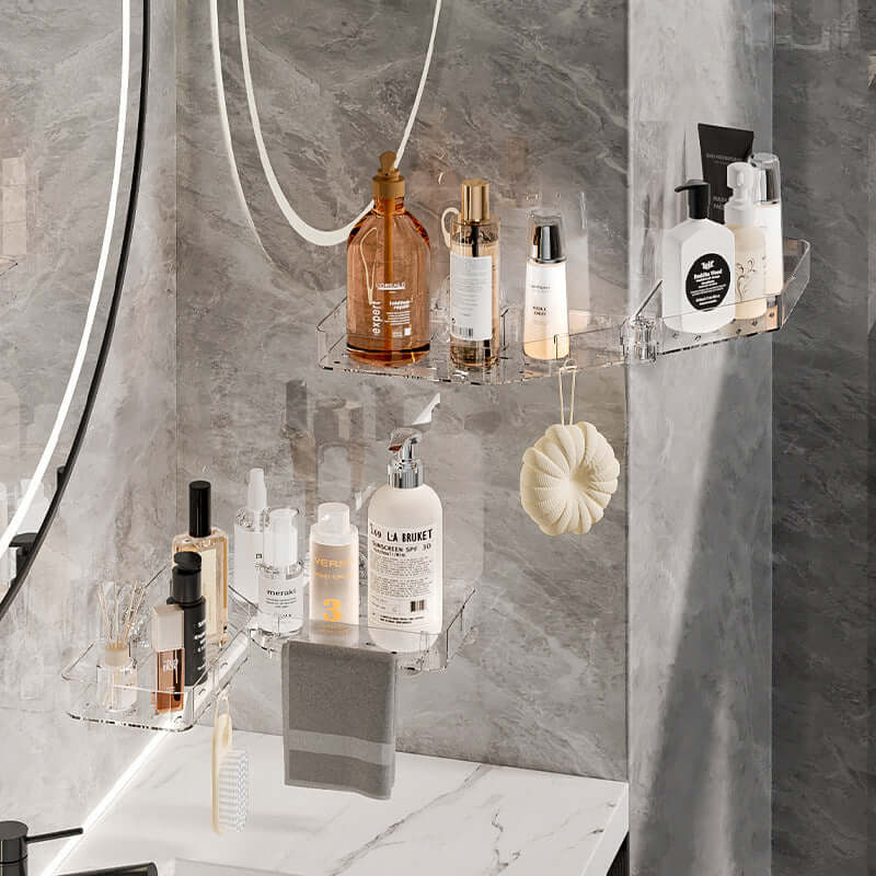 Étagère de salle de bain pliable avec ventouses