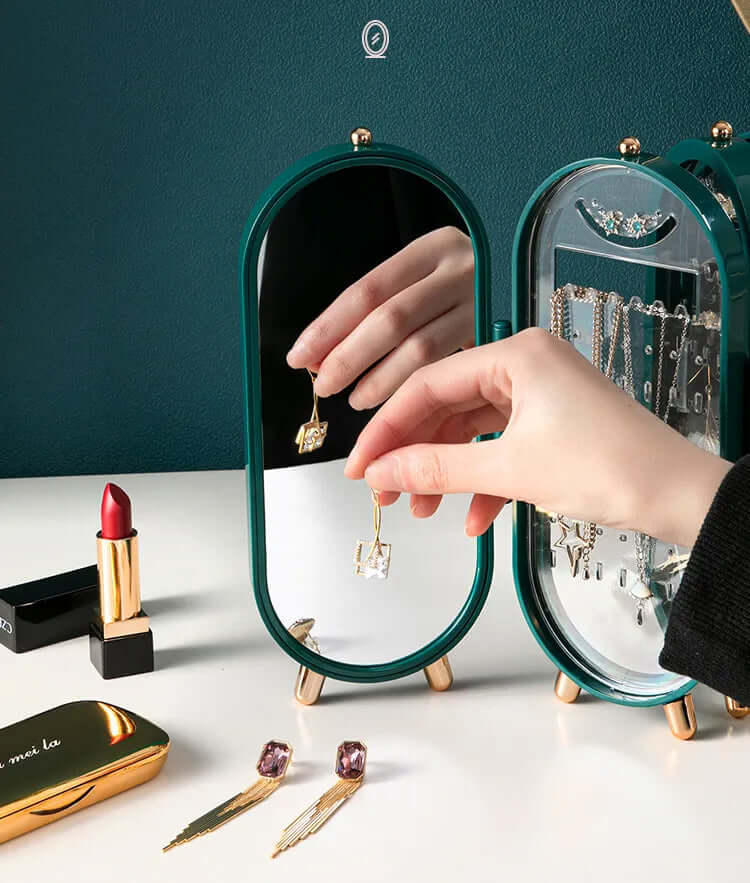 Organisateur de bijoux ovale pliable