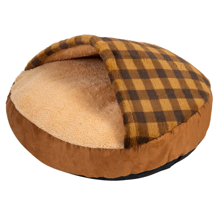 Baldachin Hundebett - Ultraweicher Plüsch und robuster Komfort