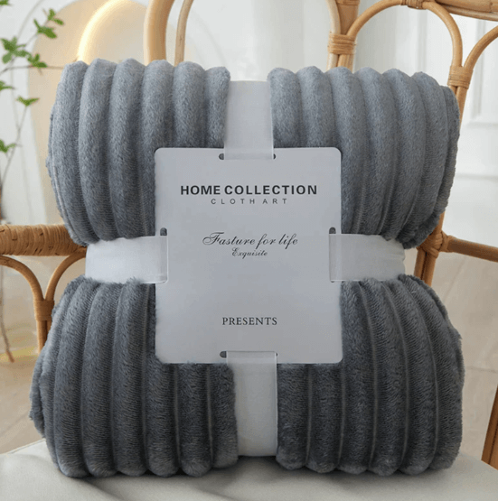 Couverture polaire douillette à larges rayures