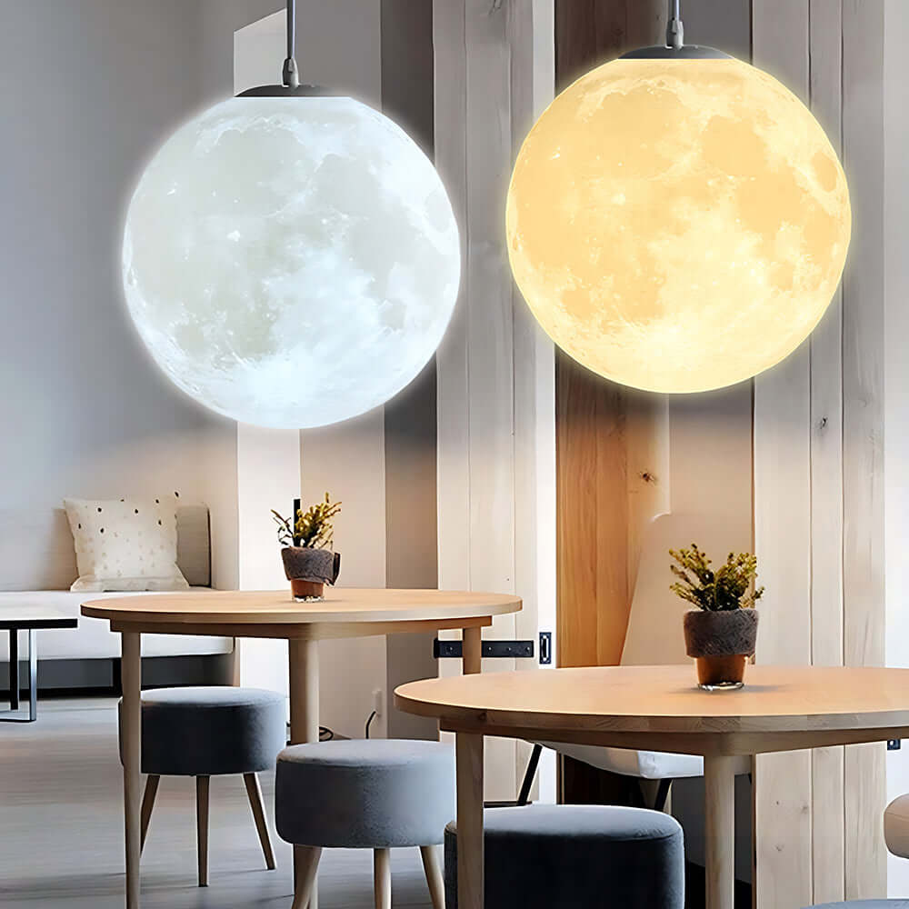 3D Mond Pendelleuchte - dimmbar