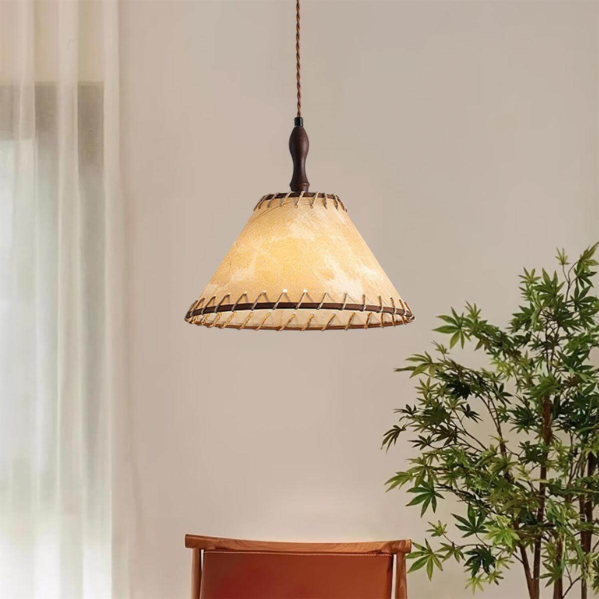 Holz & Stoff Hängeleuchte