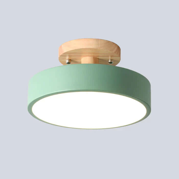 Skandinavische LED Deckenleuchte Holz Modern