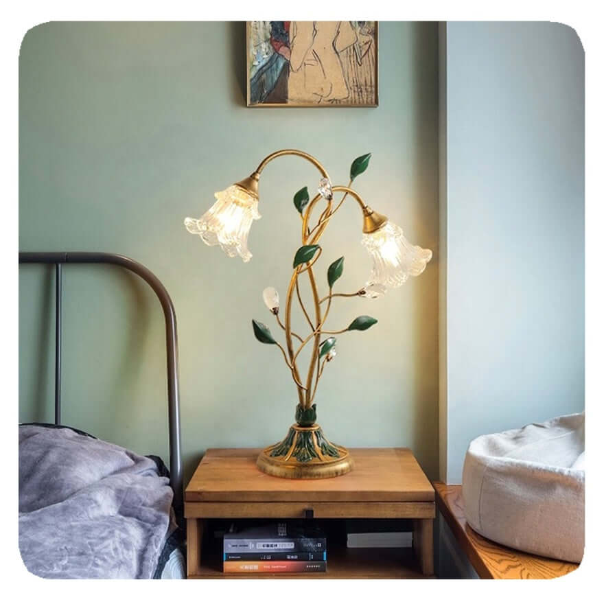 Lampe de table fleur style vintage 45x55cm