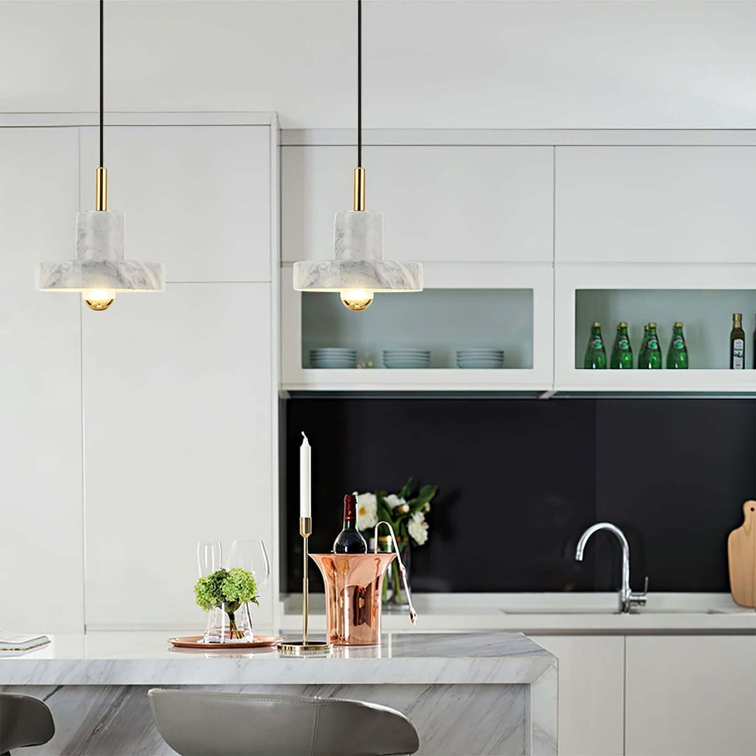 Suspension en marbre avec LED intégrée